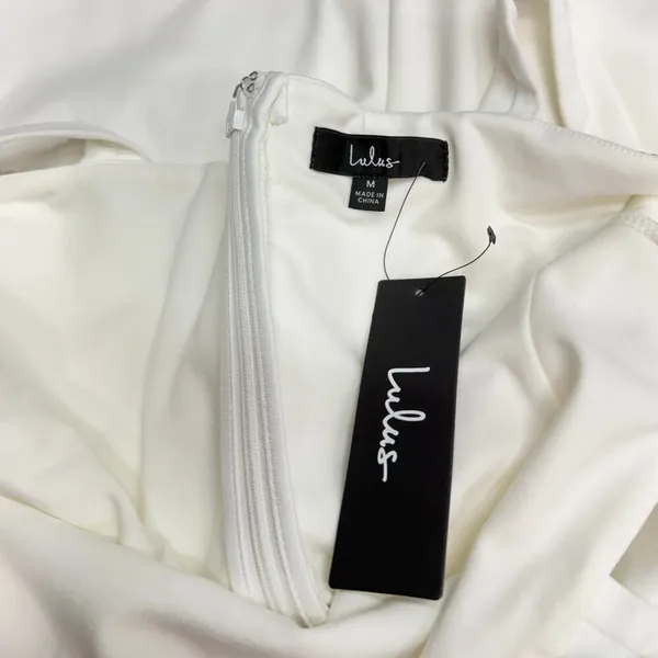 Lulus Glowing Allure White Rhinestone Sleeveless Bodycon Mini Dress size M NWT - Image 4