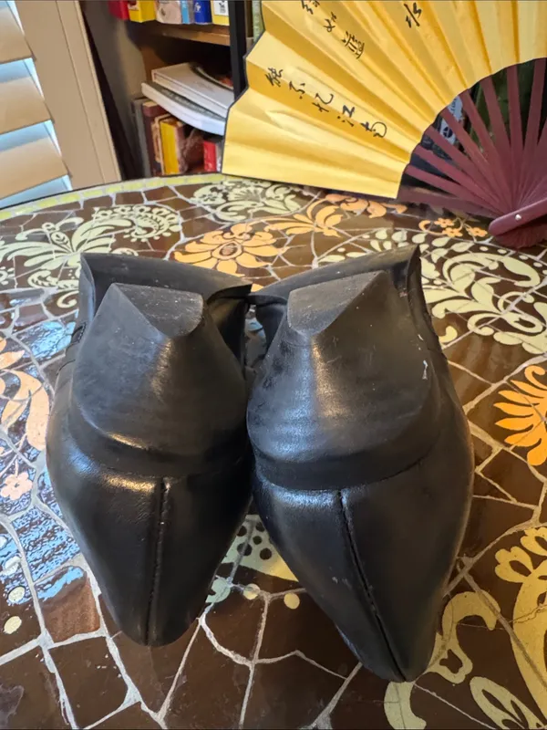 ZARA Black Studded Leather Slip-On BOOTIES SZ: 38EU/7.5 US - Image 7