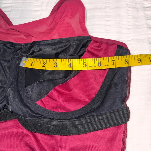 Miraclesuit Rendezvous One Pc‎ Swimsuit Burgundy Mesh High Neck Tummy Control - Image 10
