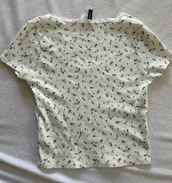 H&M Lace-Trimmed Cotton Top - Image 4