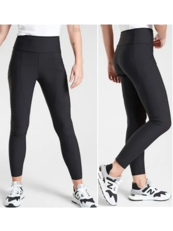 Athleta Stellar City Tight Size 14 Black High Rise Leggings Pilates‎ Sporty Chic - Image 2