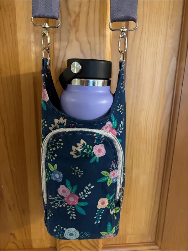 Adjustable Water bottle & Card Holder Floral Bag - Image 5