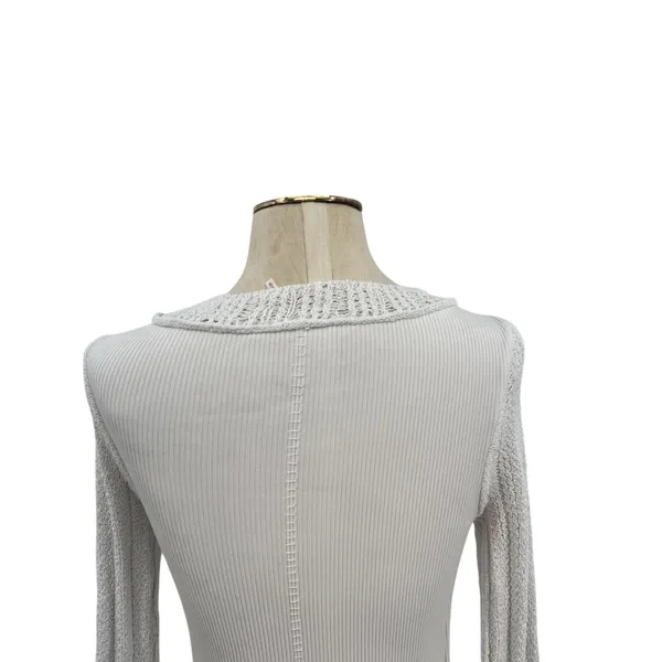 Free People Cuffing Season Top‎ Round-Neck Long-Sleeve Top White Size Medium - Image 10