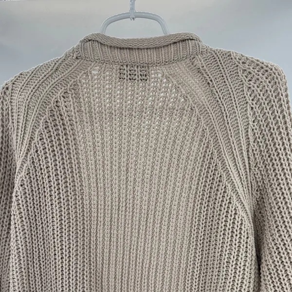 POL Beige Knit Women's Cardigan knit oversized open front M neutral casual - Image 3
