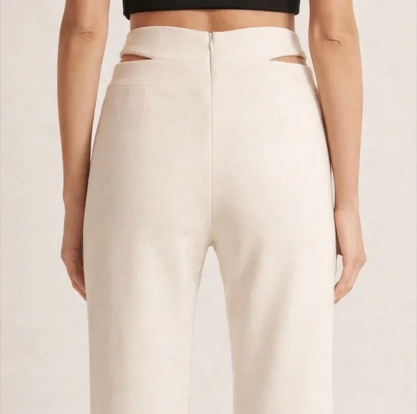 Abercrombie and Fitch White Cut Out Trousers - Image 3