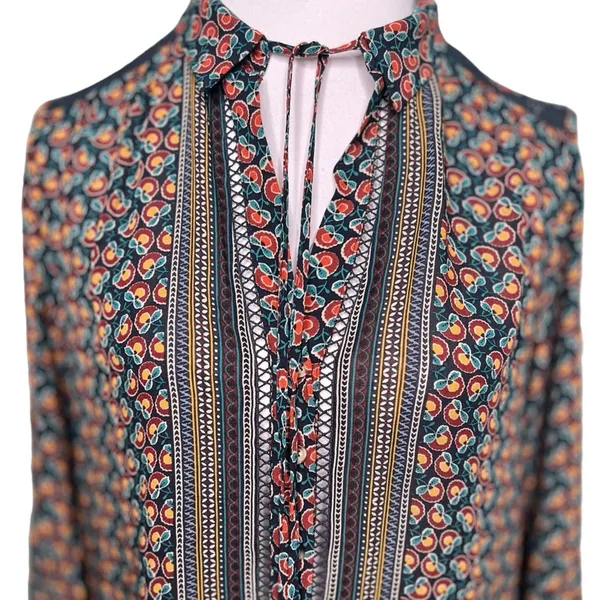 Anthropologie Maeve Janie Flounced Peasant Button Front Blouse Size 4 - Image 4