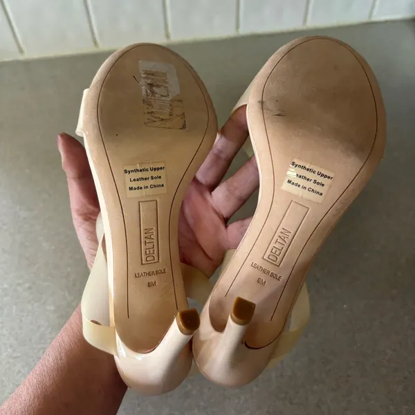 Deltan Bachelorette Prom Wedding Neutral Preppy Coquette Patent Heels 8 - Image 6