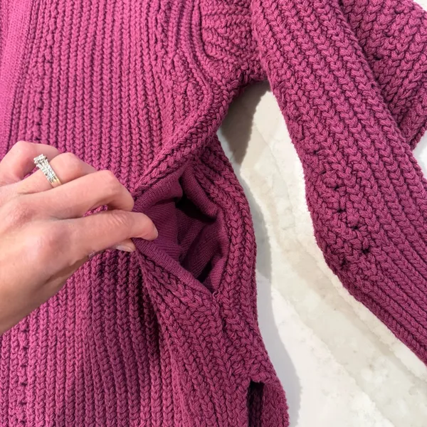 Free People Nightingale Open Front Knit Cardigan Sweater Women’s XS Magenta Pink - Image 3