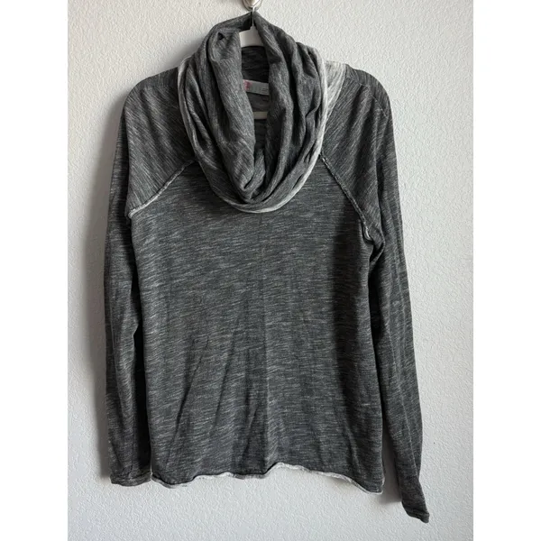 Free People Beach Cocoon Cowl Neck Pullover Top Gray Slouchy Cozycove Boho M/L - Image 5