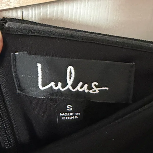 Lulu's Black Strapless Evening Dress with Mesh Hem size small - Image 3