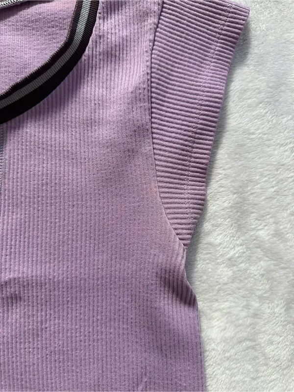 Out From Under Go For Gold Seamless Top Purple Size M/L Urban Outfitters Ribbed - Image 2
