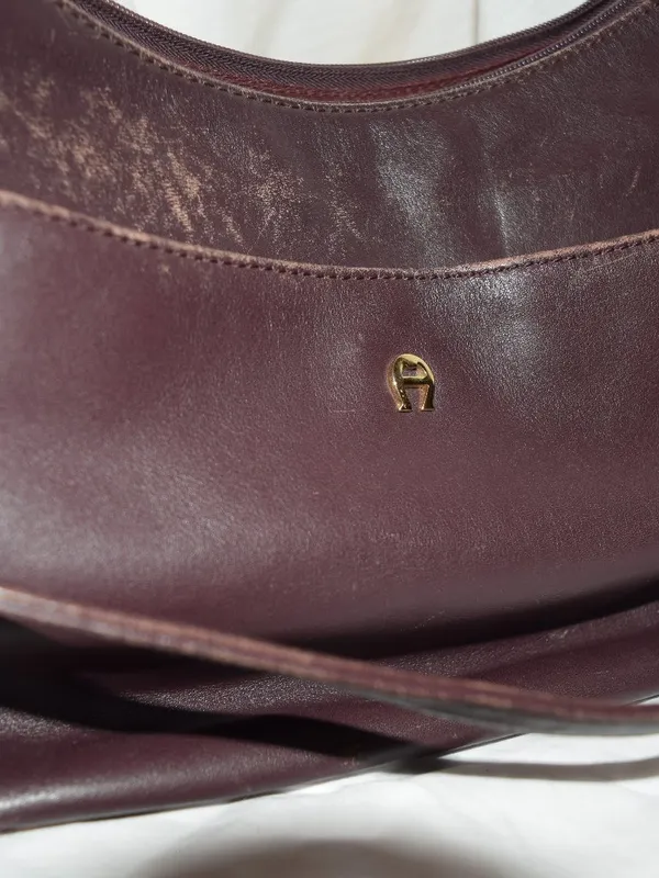 Vintage Classic Burgundy Aigner Shoulder Bag - Image 6