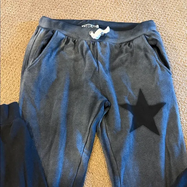 CHRLDR Black & Gray Ombré Star Sweatshirt Jogger Set Women’s Medium Drawstring - Image 8