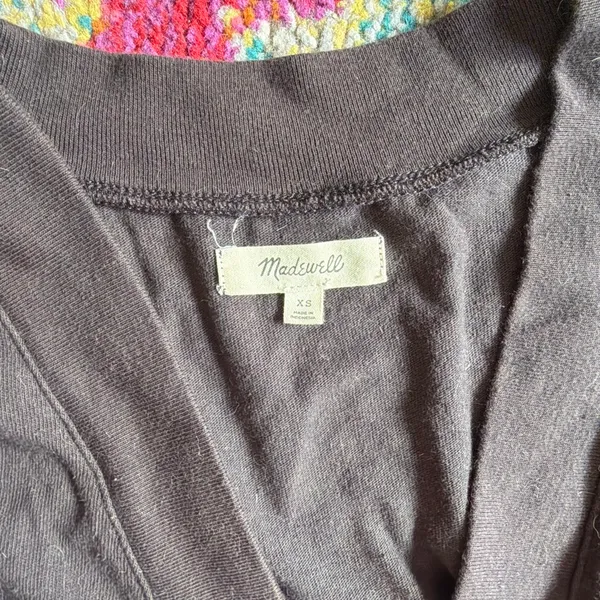 Madewell Button Cardigan Front V-Neck Black XS - Image 2