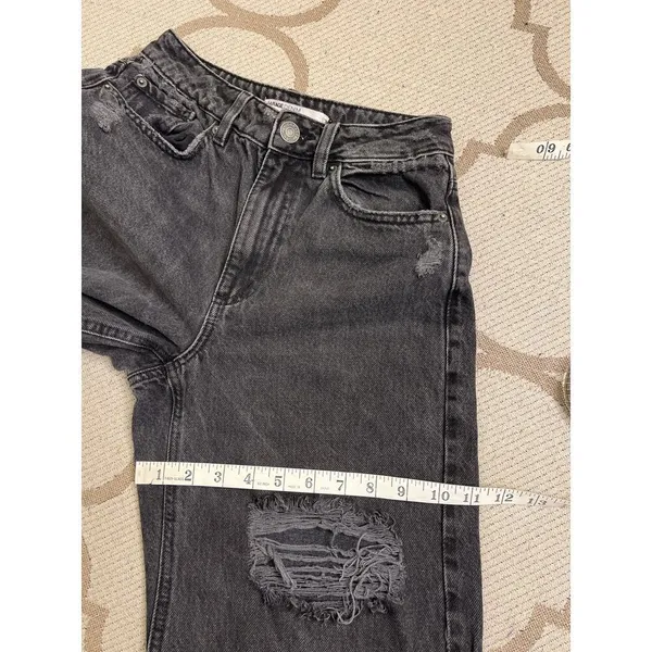 Garage Denim Street Wide Leg Black Distressed Jeans Size 00/23 Y2K - Image 5