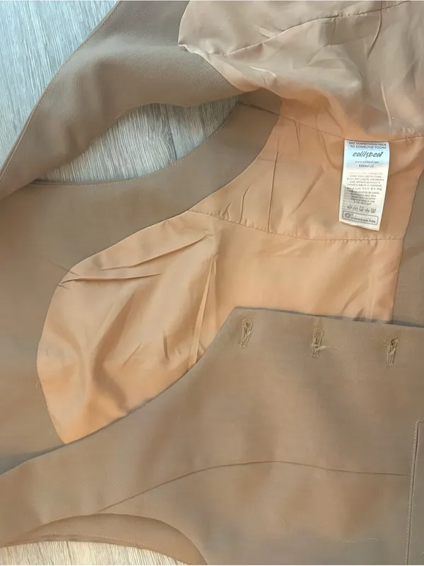 EDIKTED TAN VEST JACKET  M - Image 7