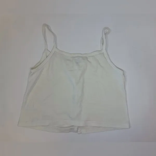 Brandy Melville Women’s Cream Button-Up Cropped Top Size‎ XS-S - Image 5