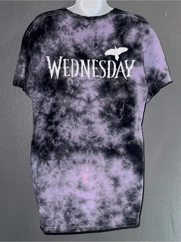 Women’s Wednesday Halloween Purple Cotton T-Shirt Top size Medium - Large - Image 2