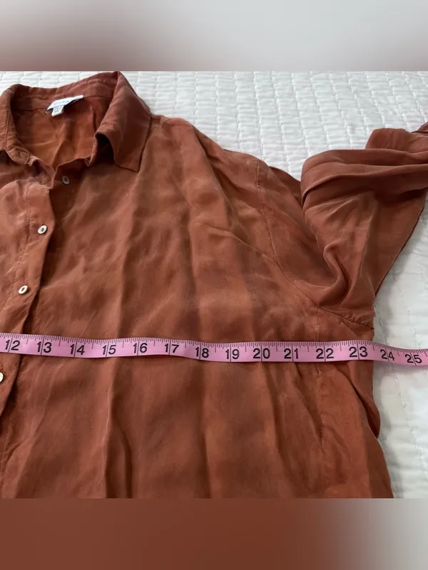 Lucy Paris Women’s S Burnt Orange Maggie Button-Down Shirt Oversized - Image 5