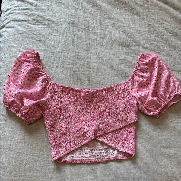 Hello Molly Smocked Pink Floral Top - Image 2