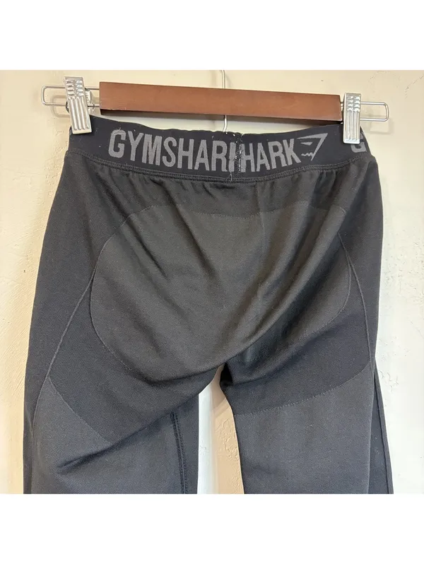 Gymshark Black Leggings Logo Waistband Athletic Workout Pants Women's Small S - Image 4