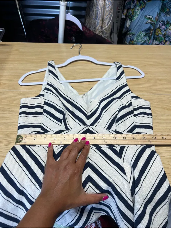 Maeve Anthropologie Mitered Stripe Peplum Top Size 6 - Image 13