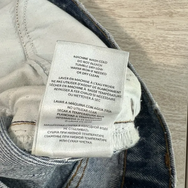 RE/DONE 70's Straight Jeans Women's Size 28 Destroyed Sunfaded Indigo High Rise - Image 12