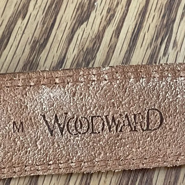 Woodward Cowhide Leather Crocodile Embossed Brown Belt Size M - Image 4