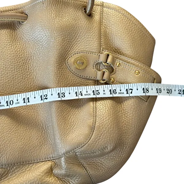Cole Haan Gold Pebbled Leather Large Hobo Bag Pink Interior‎ - Image 8