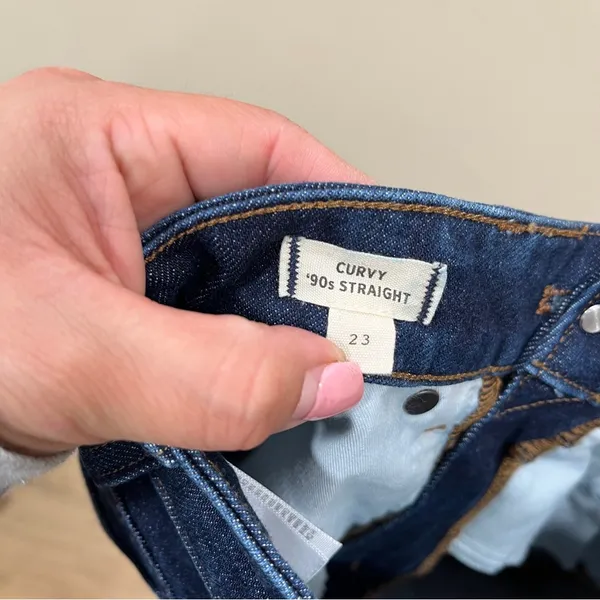 Madewell Women's The Curvy '90s Straight Leg Jeans dark blue wash denim size 23 - Image 11