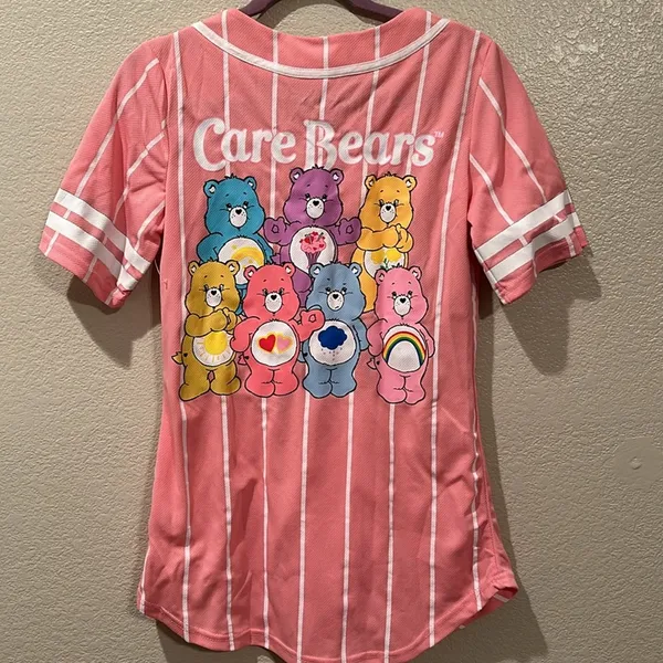 NWOT Care Bears 80’s Pink Baseball Jersey Sz M - Image 4