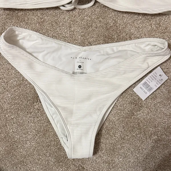 Pacsun LA Hearts White Ribbed Bikini - Image 5