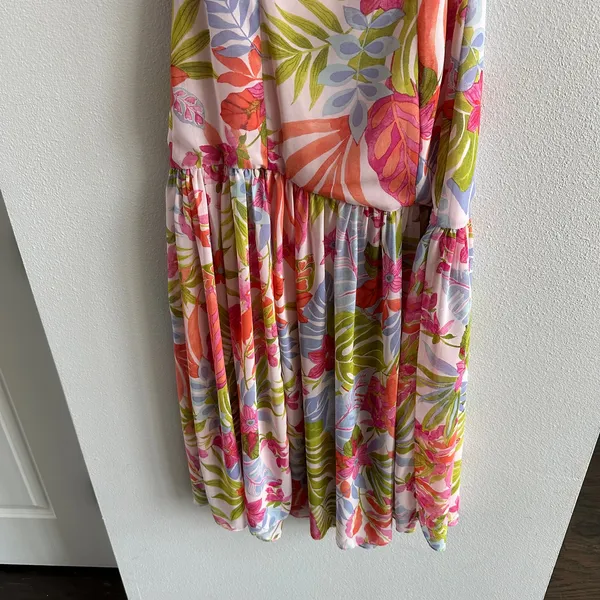 Dress Forum Drop waist tropical Midi Halter Dress Size Small - Image 2