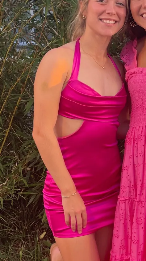 Lucy in the Sky Pink Mini Dress - Image 3