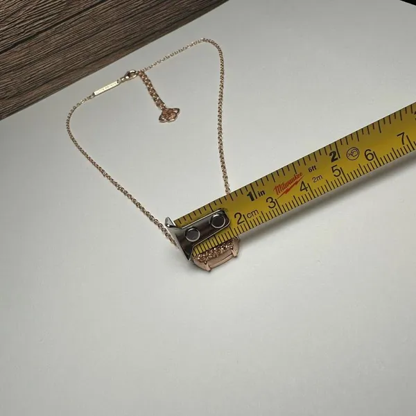 Kendra Scott Mabel Rose Gold Tone & Druzy Necklace Adjustable Length 15 - 17 In - Image 5