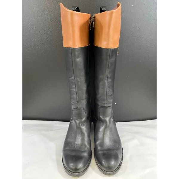 Franco Sarto Clarity Women's Black Knee High Leather Boots Size 8.5M SKU 6107 - Image 2
