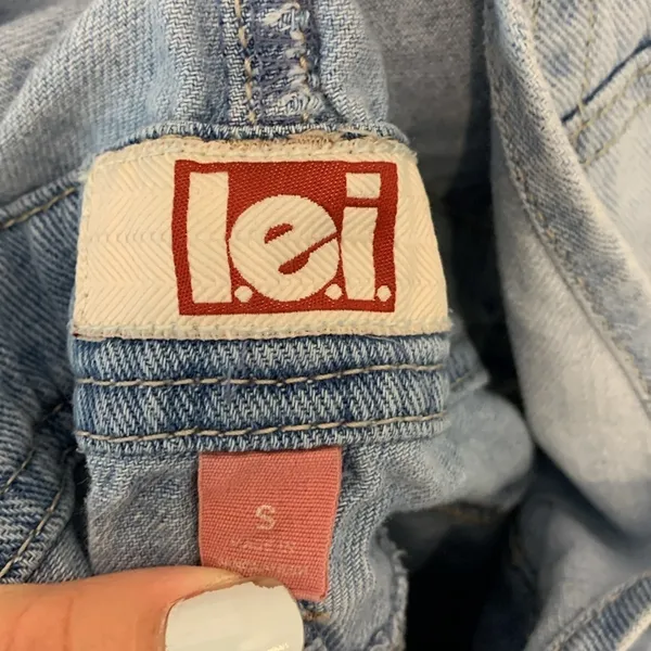 Lei denim short overalls sz S y2k 90s light wash casual western cowgirlcore long - Image 11