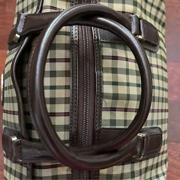 Lasserre Paris Unisex Vintage Checkered Boston Bag - Image 4
