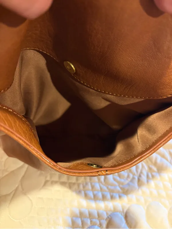 Antik Kraft Cognac Brown Vegan Leather Slouchy Hobo Bag - Image 5