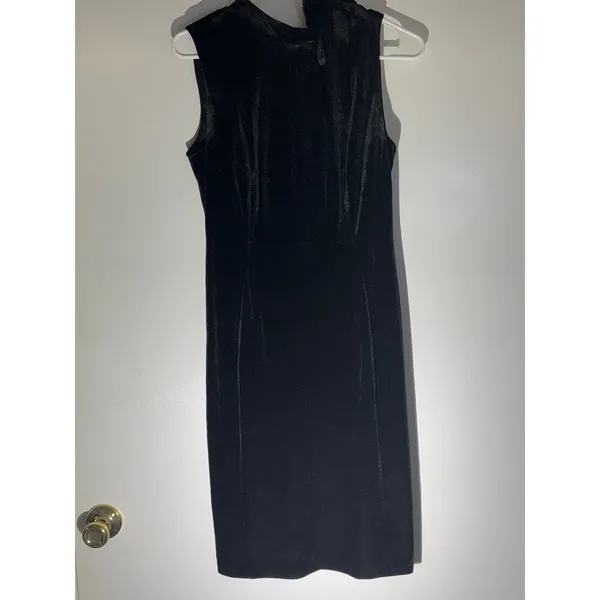 Calvin Klein Black Velvet Zip Dress | Size 6 | NWT | MSRP $134 - Image 6