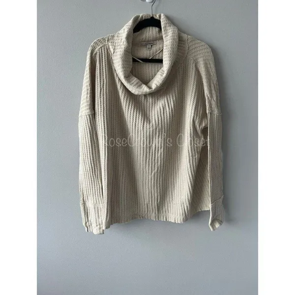 Free People NWT Women Small Cream Knit Sweater Top Lagenlook Boho Fall Cottage - Image 3