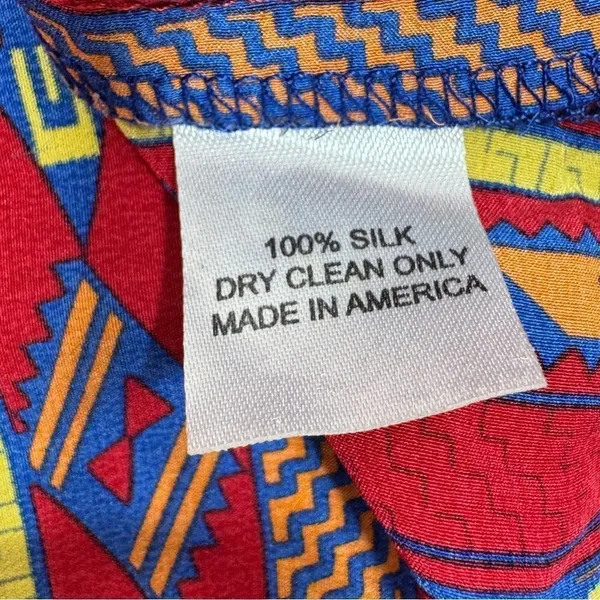 Amanda Uprichard Aztec Native Print Silk Tunic Blouse‎ Red Small - Image 11