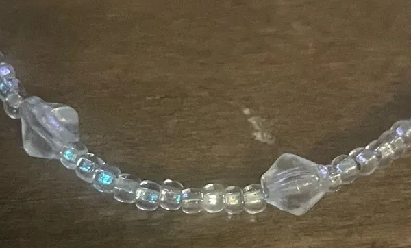 Clear glass beaded anklet - Image 3