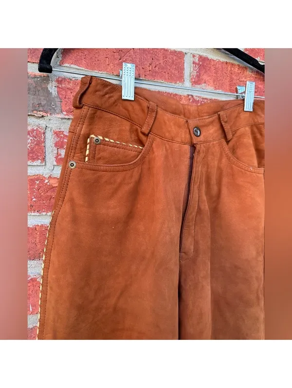 Vintage Continental leather Fashions Suede Leather Pants [COPY] - Image 4