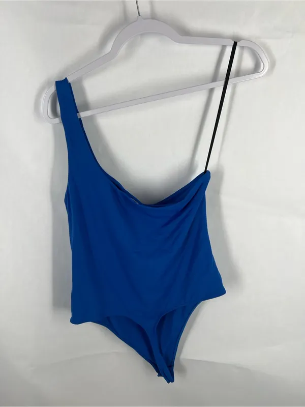 Aritzia Babaton Contour One-Shoulder Bodysuit Blue XL - Image 6