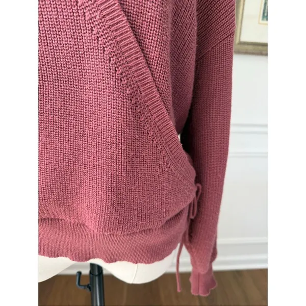 Gentle Fawn Balletcore Mauve Tulip Pink Crossfront Sweater L - Image 5
