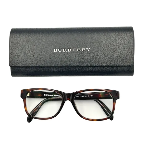 Burberry Eyeglass Frames Women's Tortoiseshell Brown 52 15 135 W/Black Hard Case - Image 3