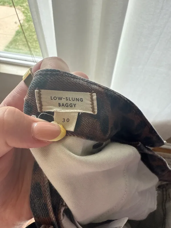 Madewell Leopard Low Slung Baggy Jeans Dark Coffee Print - Image 7