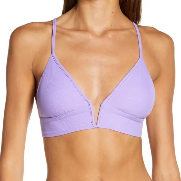 Maaji Periwinkle Parade Reversible Bikini Top In Purple - Image 2