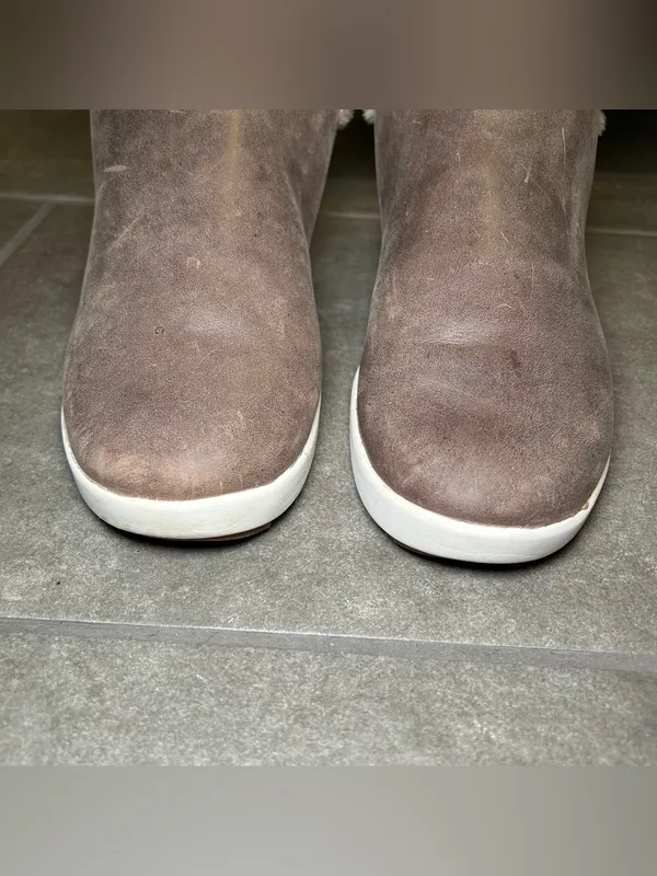 Olukai Malua Hulu Brown Leather Fur Lined Slip On Boots Women’s Shoe Size 8.5 - Image 5